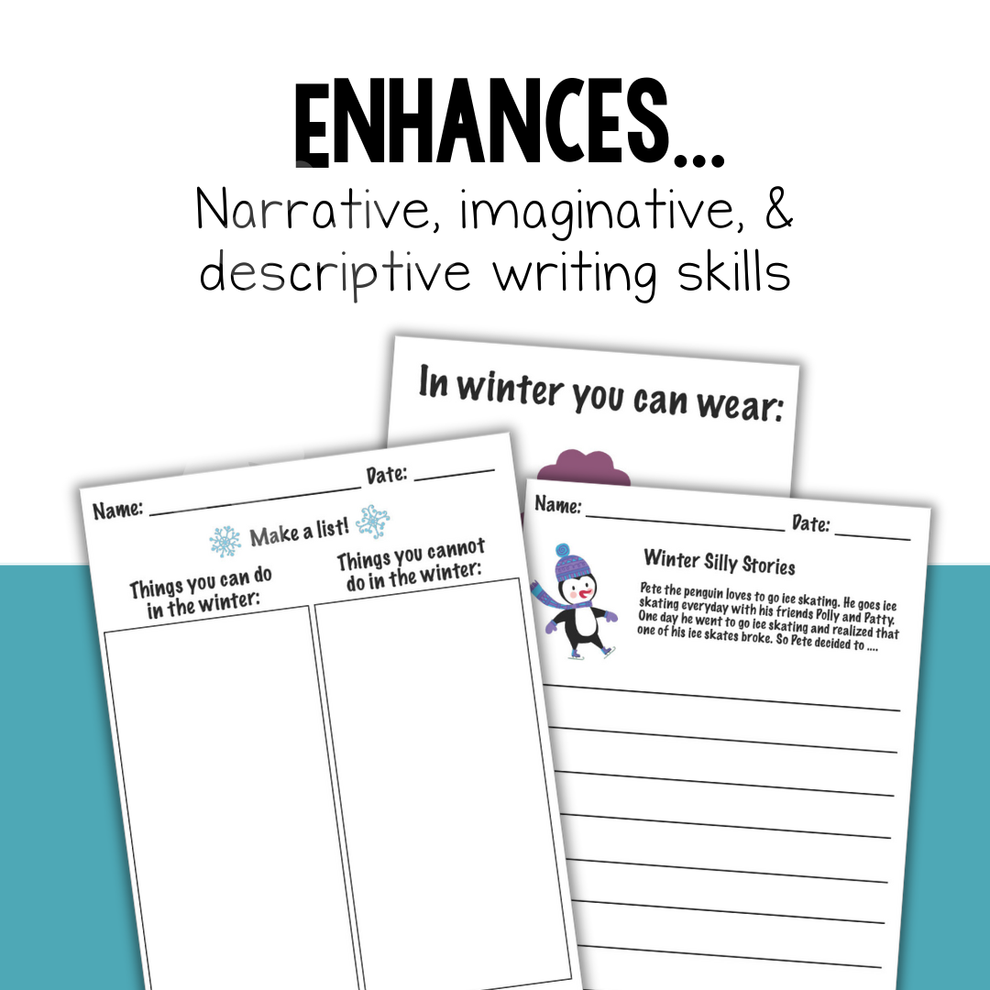 Writing Topics Visual Aba Winter-Themed Visual Writing Prompts and Activities – The Autism Helper