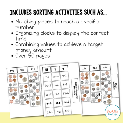 Sorting Math Skill Activity Intermediate Math Sorting Activities – The Autism Helper