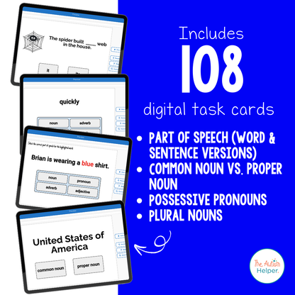 Parts of Speech Interactive Boom Cards