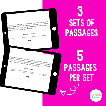 Level G Reading Comprehension Digital Task Cards