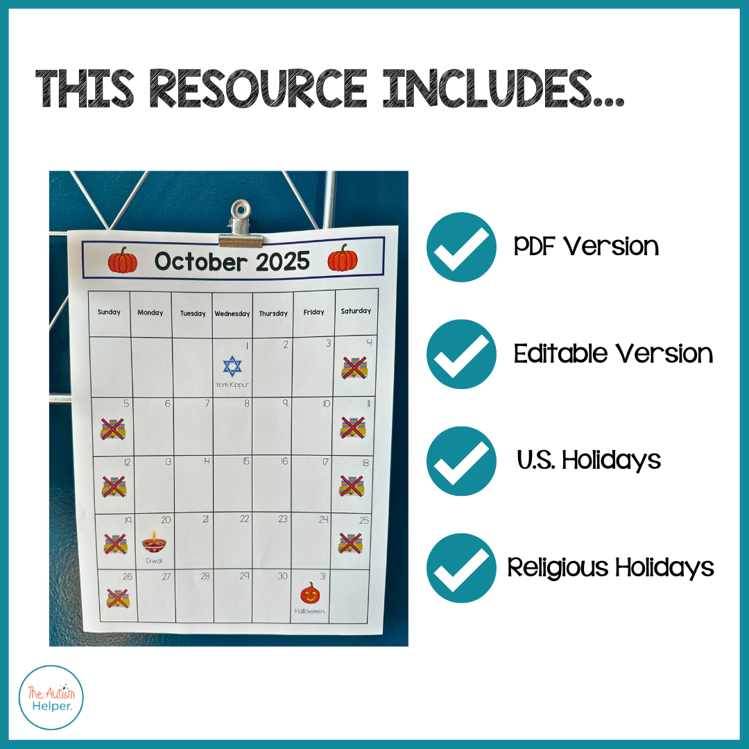 2025-2026 Editable Visual Monthly Calendars