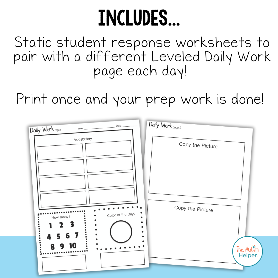 Leveled Daily Independent Work Level 1