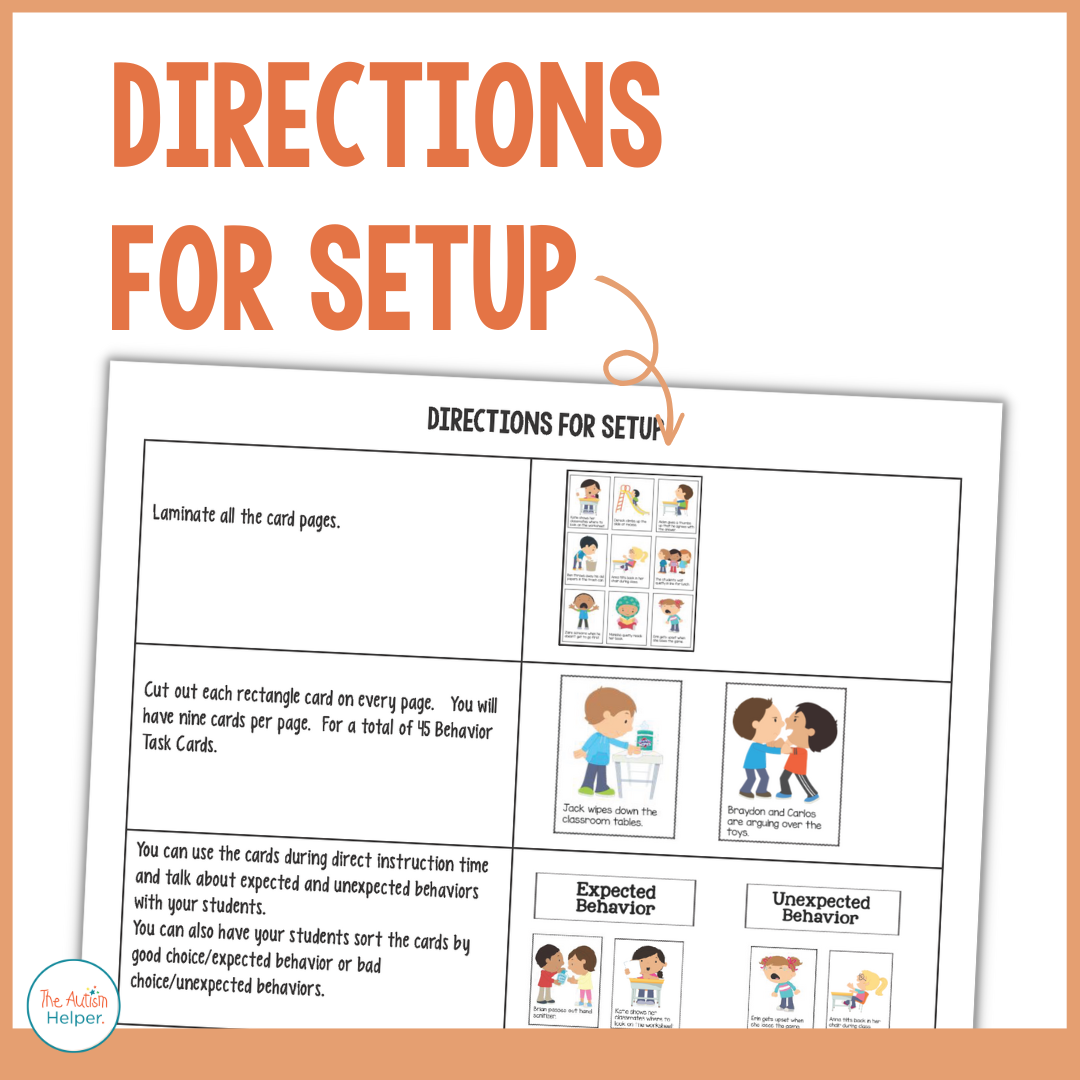 Behavior Task Cards – The Autism Helper