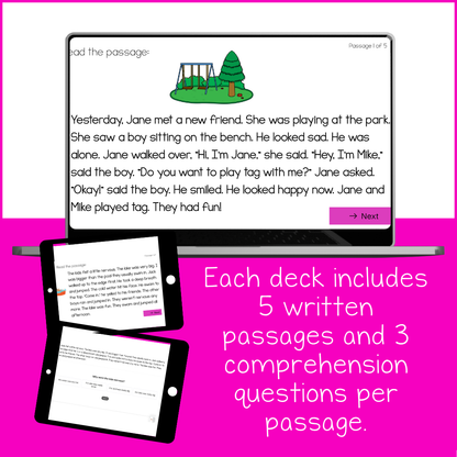 Reading Comprehension Digital Task Card Bundle