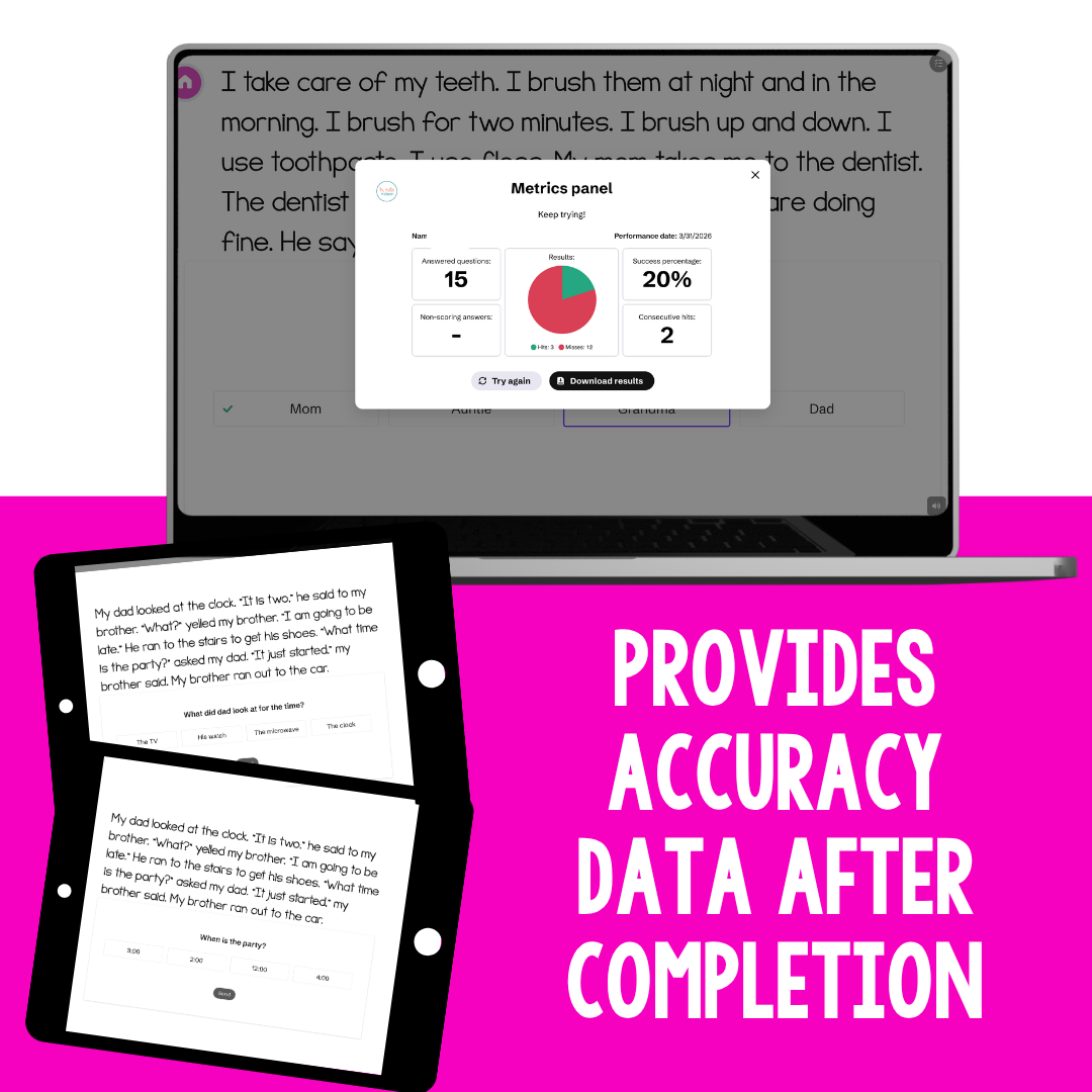 Level E Reading Comprehension Digital Task Cards