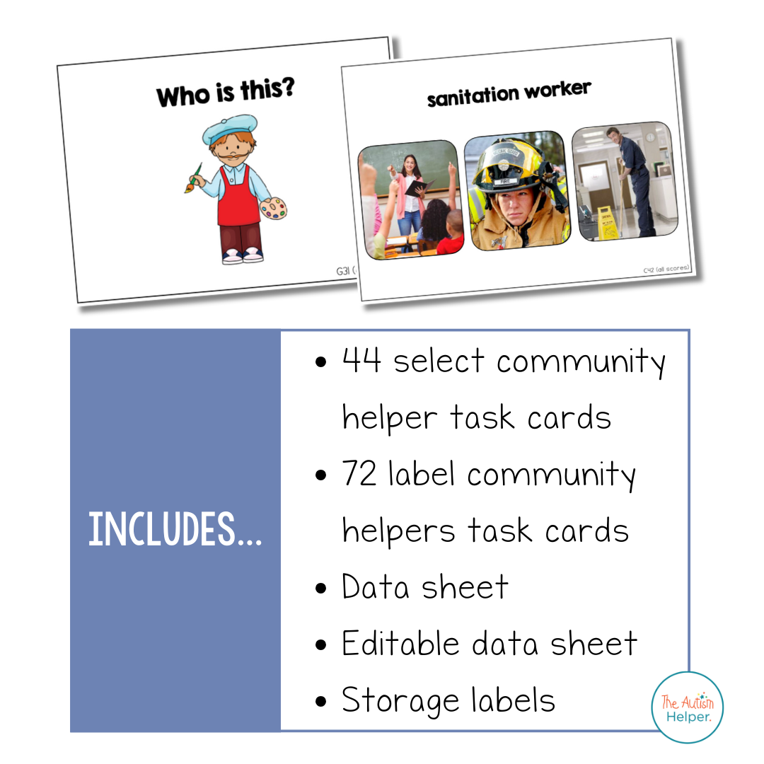 Community Helper Task Cards [ABLLS-R Aligned C42, G31]