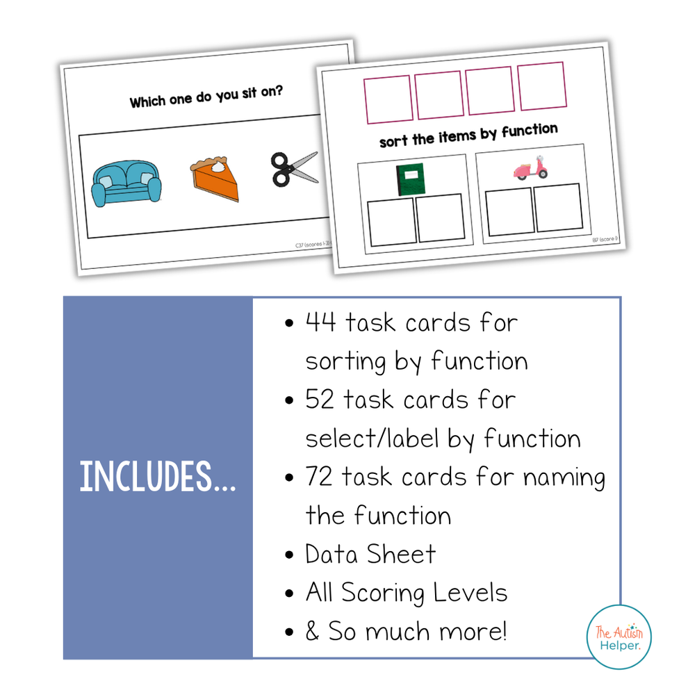 Function Task Cards [ABLLS-R Aligned B17, C37, G15, G24] – The Autism ...