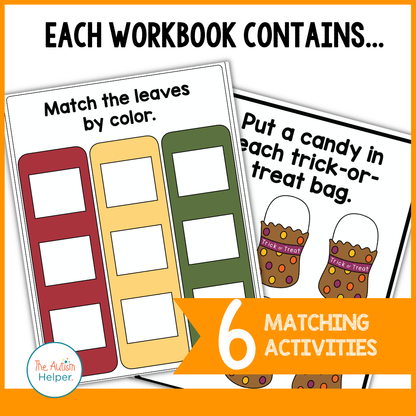 Easy Matching Weekly Workbooks - Halloween Edition