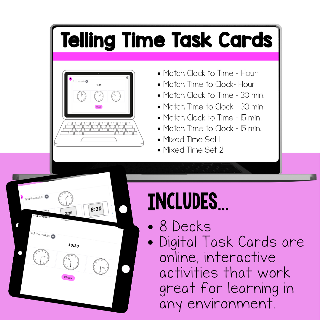 Telling Time Digital Task Cards