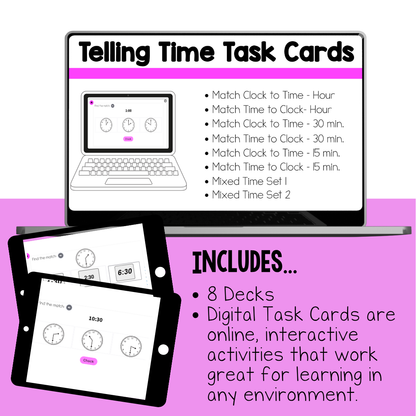 Telling Time Digital Task Cards
