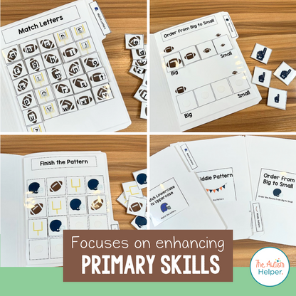 File Folder Activities to Match, Sort, Count, and More! {FOOTBALL themed}