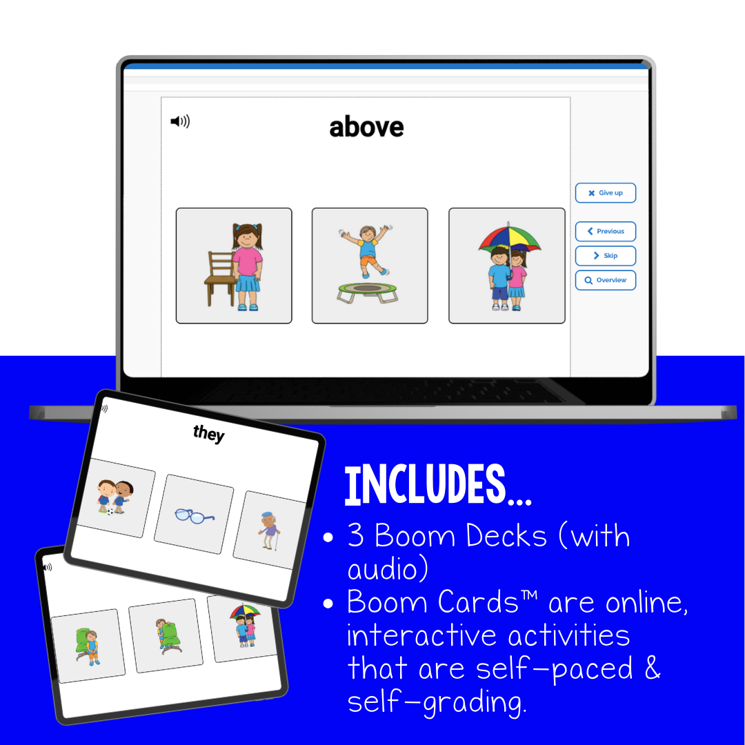 Preposition and Pronoun Interactive Boom Cards