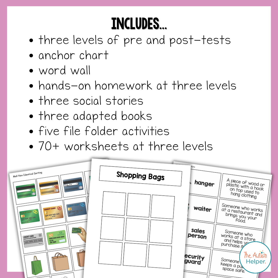 Shopping & Mall Themed Life Skills Unit