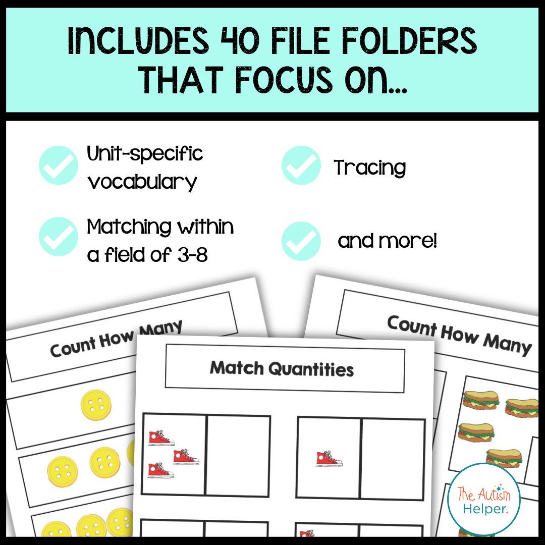 Level 0.5 Math Leveled Daily Curriculum FILE FOLDER ACTIVITIES