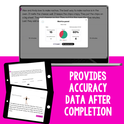 Level F Reading Comprehension Digital Task Cards
