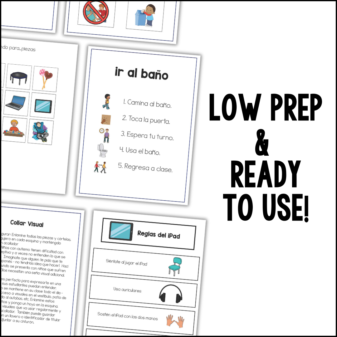 Spanish Visuals and Behavior Tools {Visuales en Español} The Autism