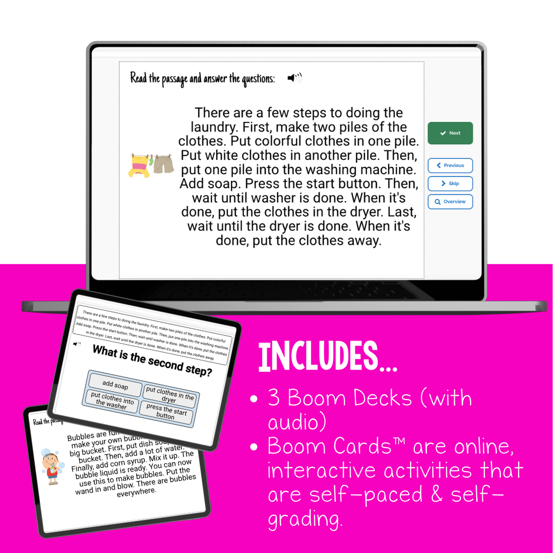 Reading Comprehension Level H Interactive Boom Cards