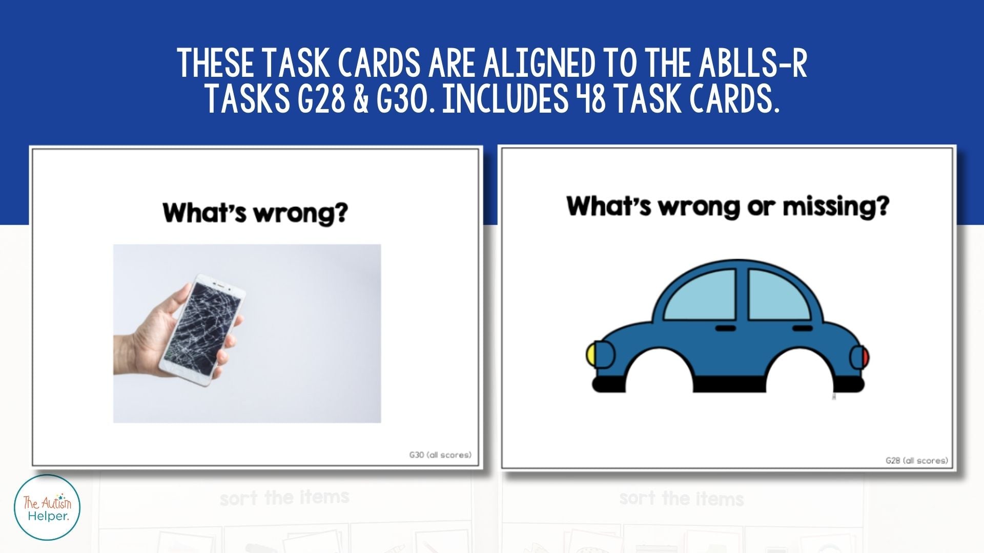Identify Missing Feature or Problem Task Cards [ABLLS-R Aligned G28, G ...