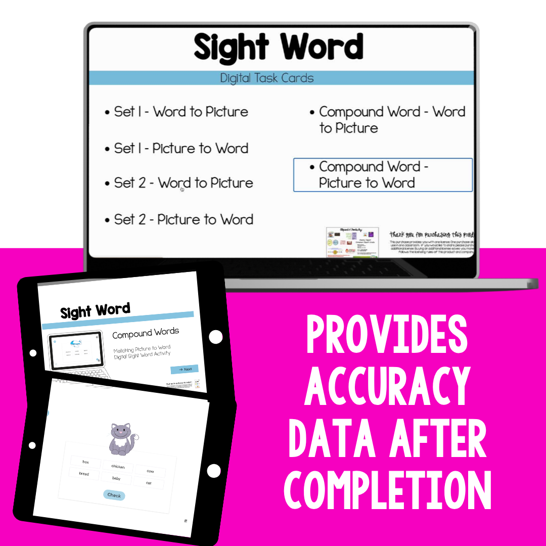 Digital Sight Word Task Cards