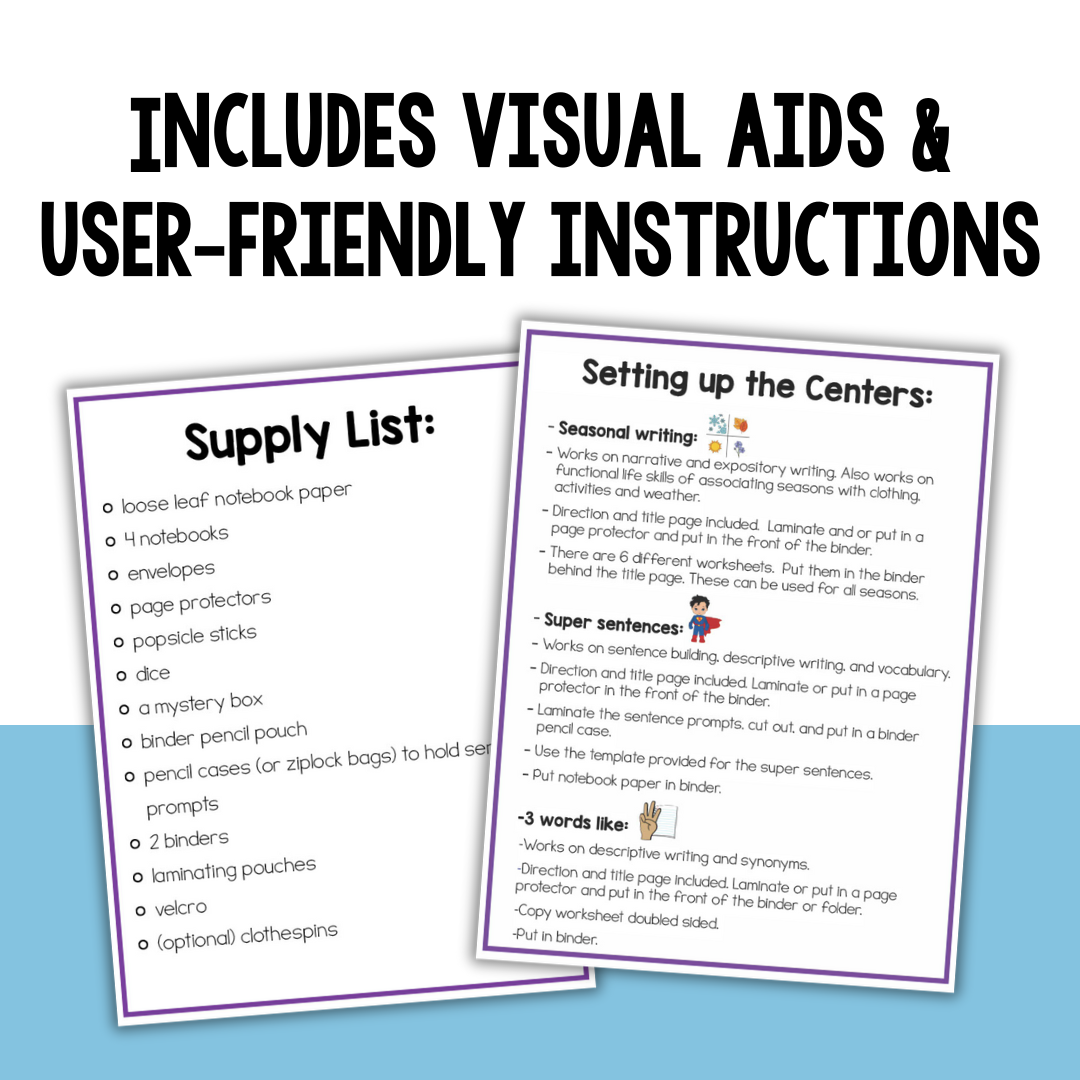 10 Writing Centers for Special Education