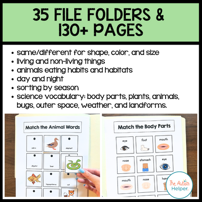 Level 1 Science Leveled Daily Curriculum FILE FOLDER ACTIVITIES