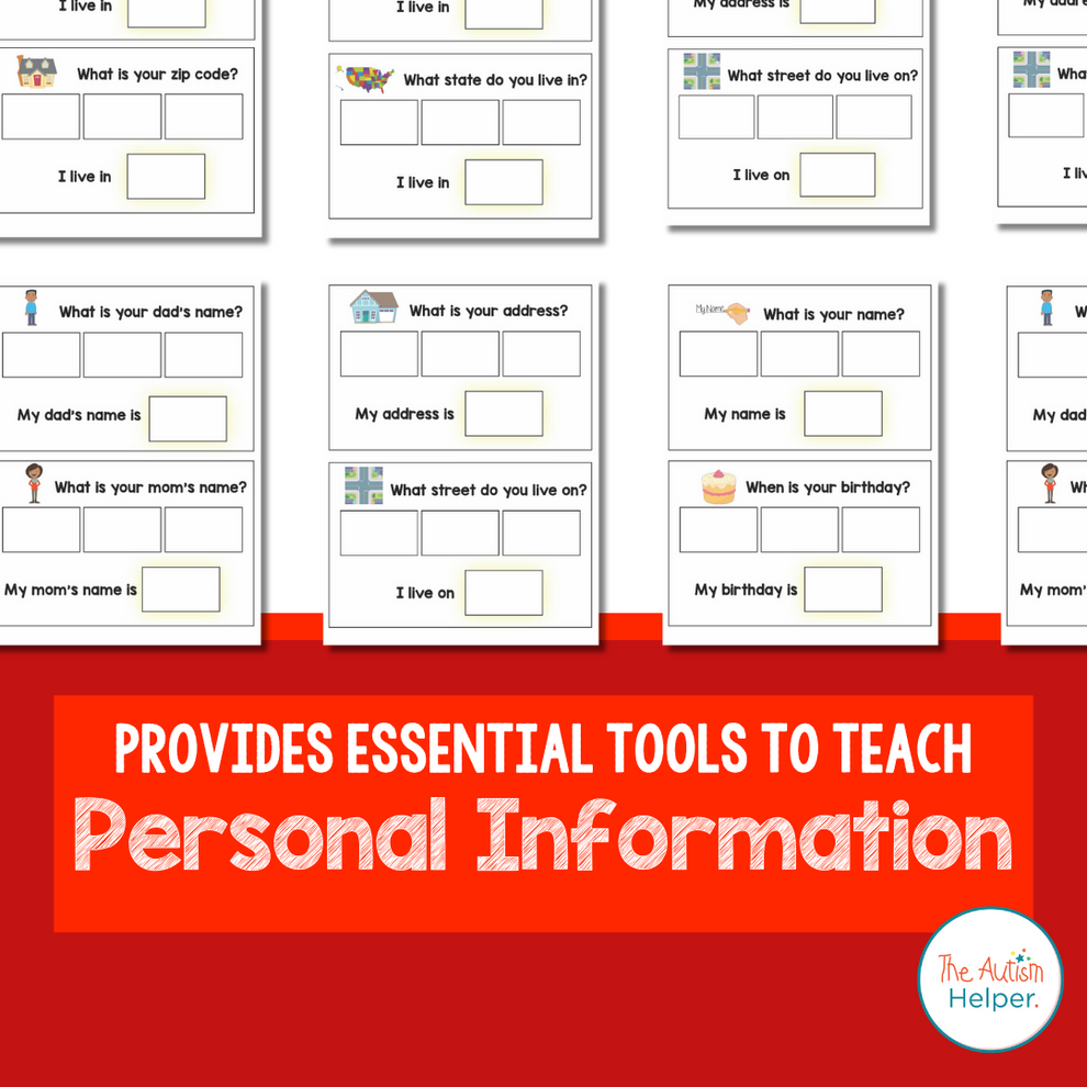Personal Information Mega Pack {Level 1} – The Autism Helper