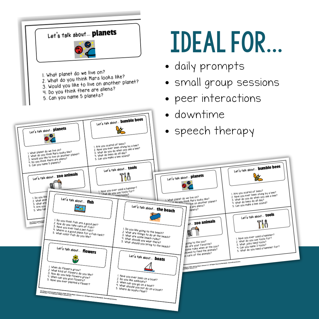 Talk Visual Asd Visual Conversation Starters (with Visual Choices) – The Autism Helper