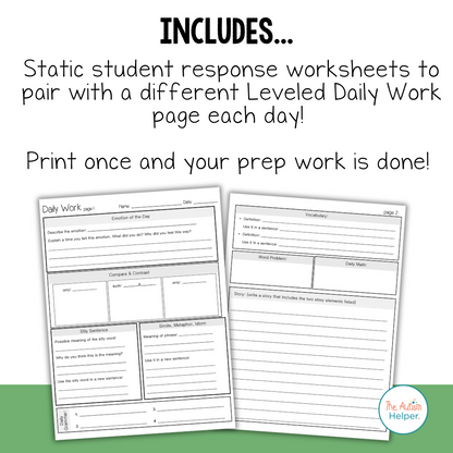 Leveled Daily Independent Work Level 4