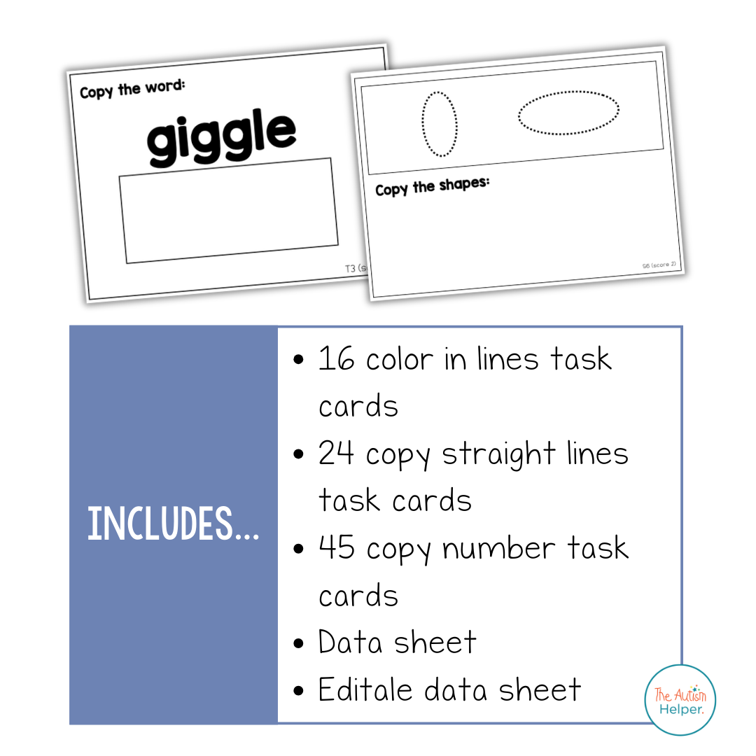 Copy & Trace Task Cards [ABLLS-R S2 - S8, T3]