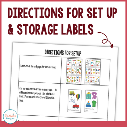 Feature and Function Task Cards - LEVEL 2 – The Autism Helper
