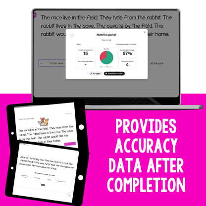 Level D Reading Comprehension Digital Task Cards