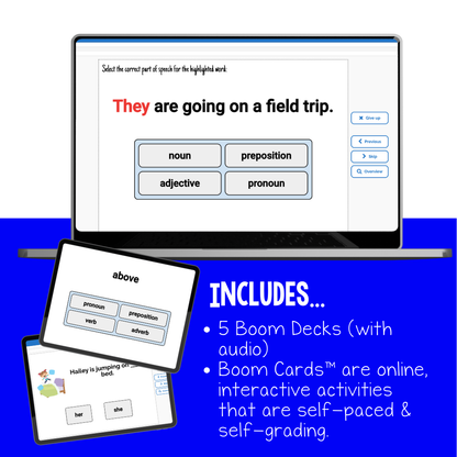 Parts of Speech Interactive Boom Cards