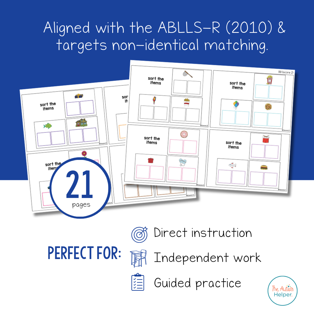 Non-Identical Matching Task Cards [ABLLS-R Aligned B8]