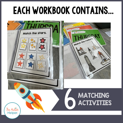 Easy Matching Weekly Workbooks - Outer Space Edition