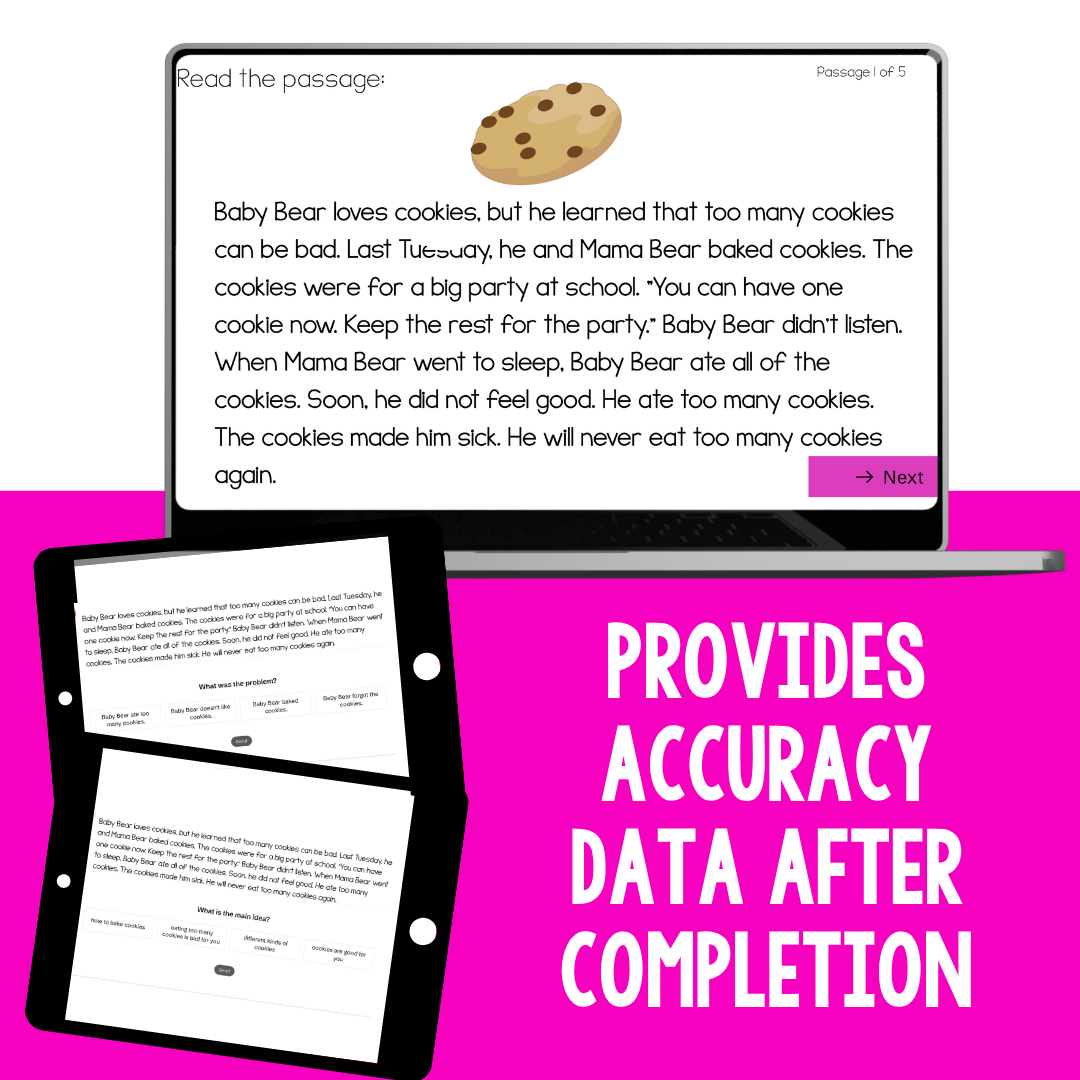 Level G Reading Comprehension Digital Task Cards