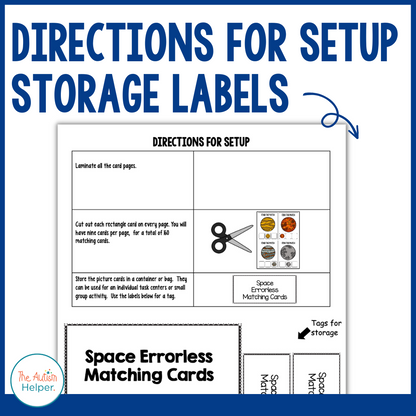 Identical Matching Errorless Outer Space Errorless & Identical Matching Task Cards – The Autism Helper
