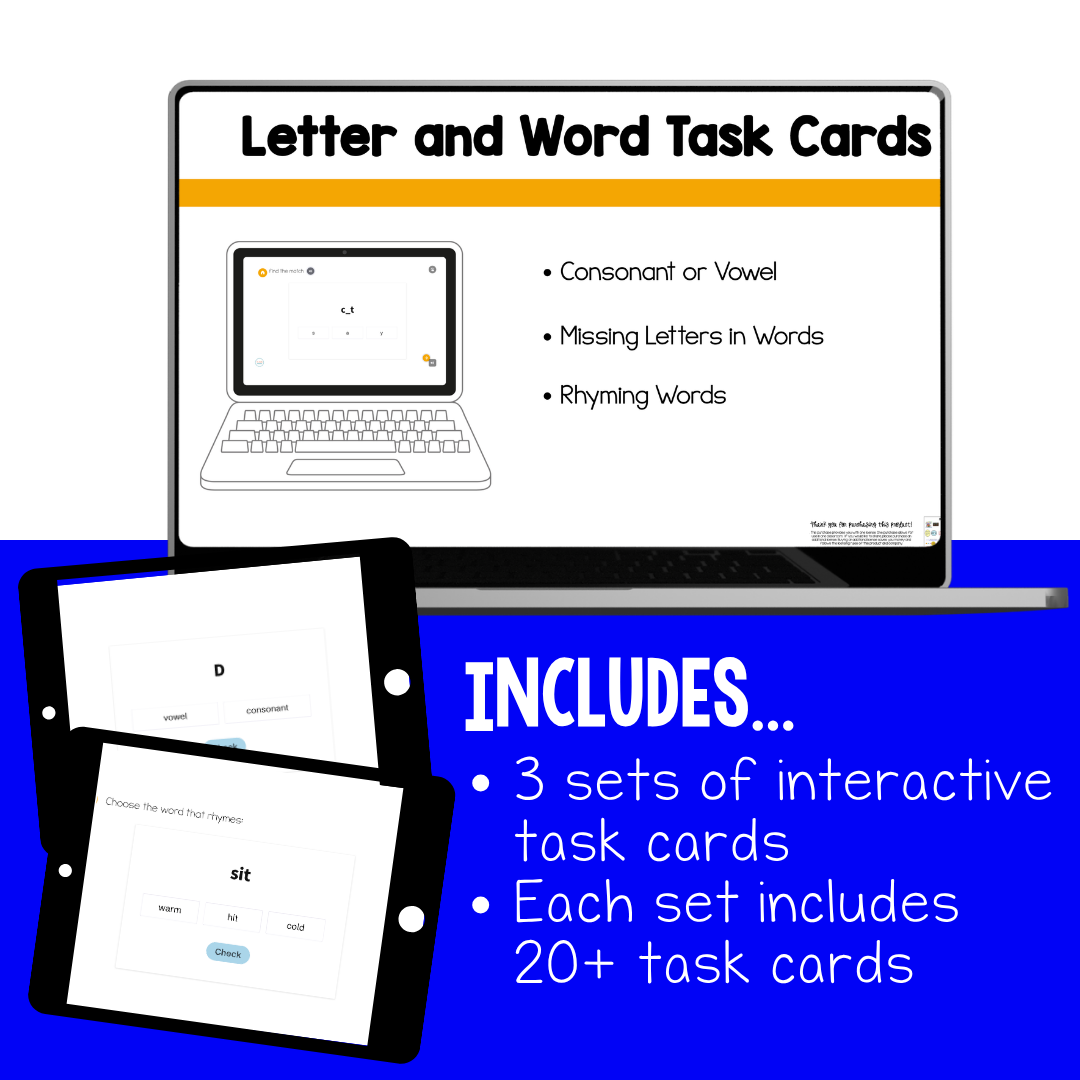 Letter & Words Digital Task Cards