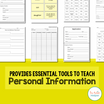 Personal Information Mega Pack {Level 3} – The Autism Helper