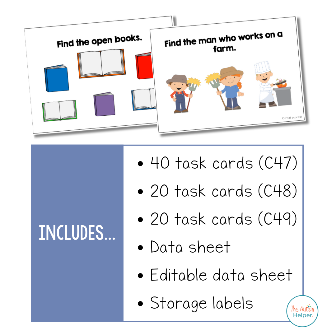 Groups by Characteristics Task Cards [ABLLS-R Aligned C47, C48, C49]