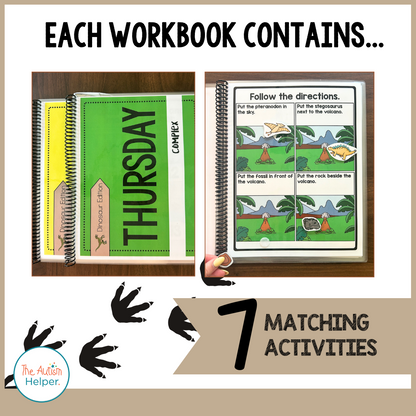 Complex Matching Weekly Workbooks - Dinosaurs