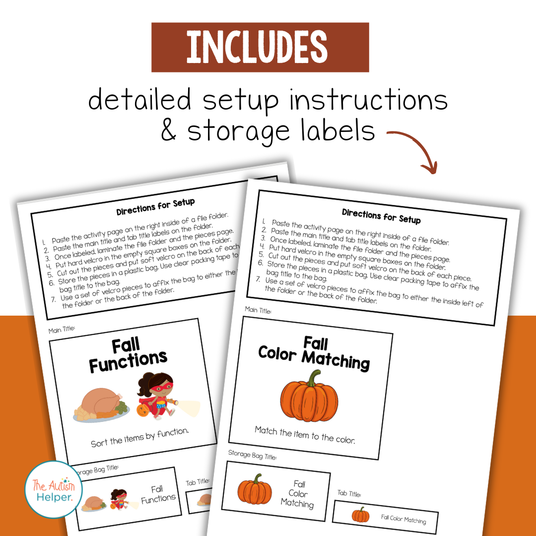 Fall File Folder Activities – The Autism Helper