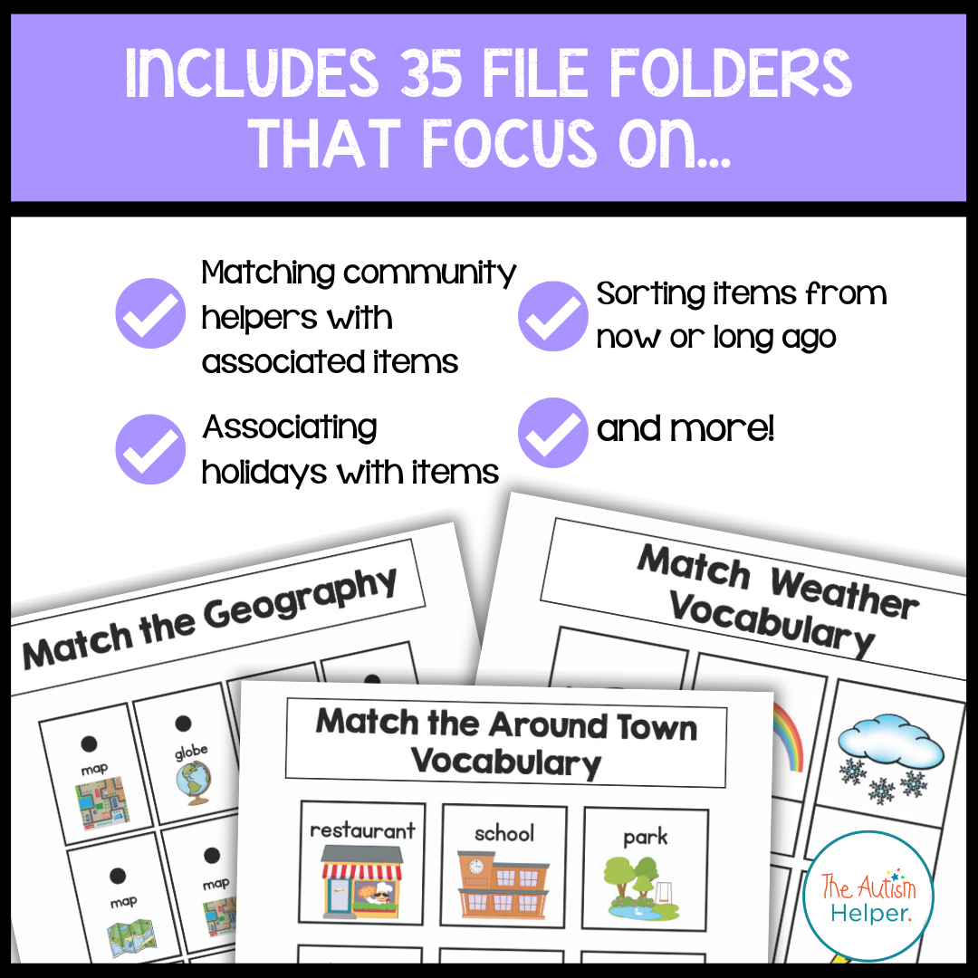 Level 1 Social Studies Leveled Daily Curriculum FILE FOLDER ACTIVITIES