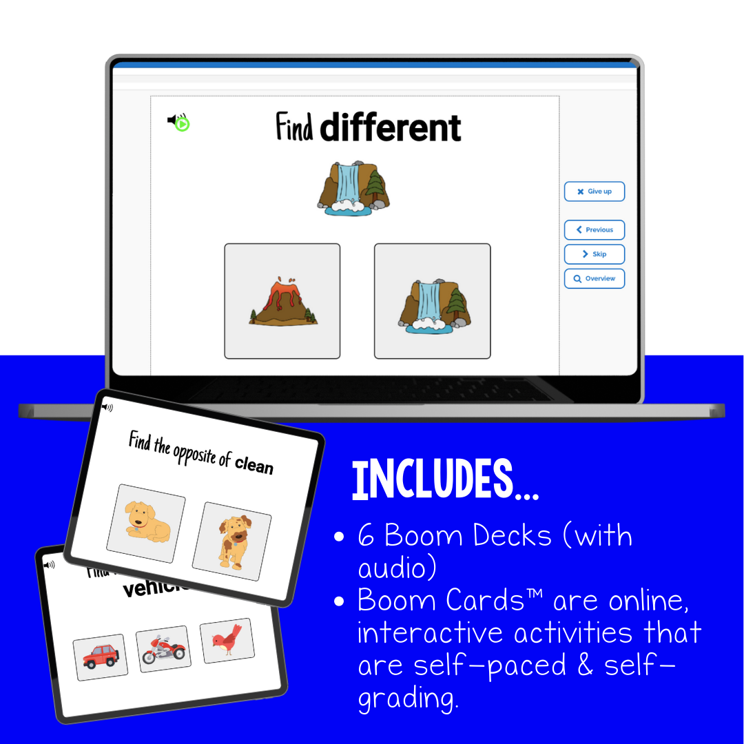 Advanced Receptive Language Skills Interactive Boom Cards