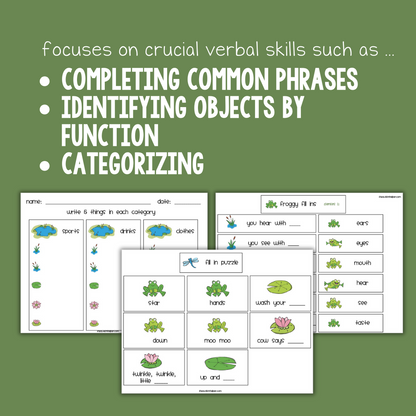 Frog-Themed Intraverbal Games & Activities