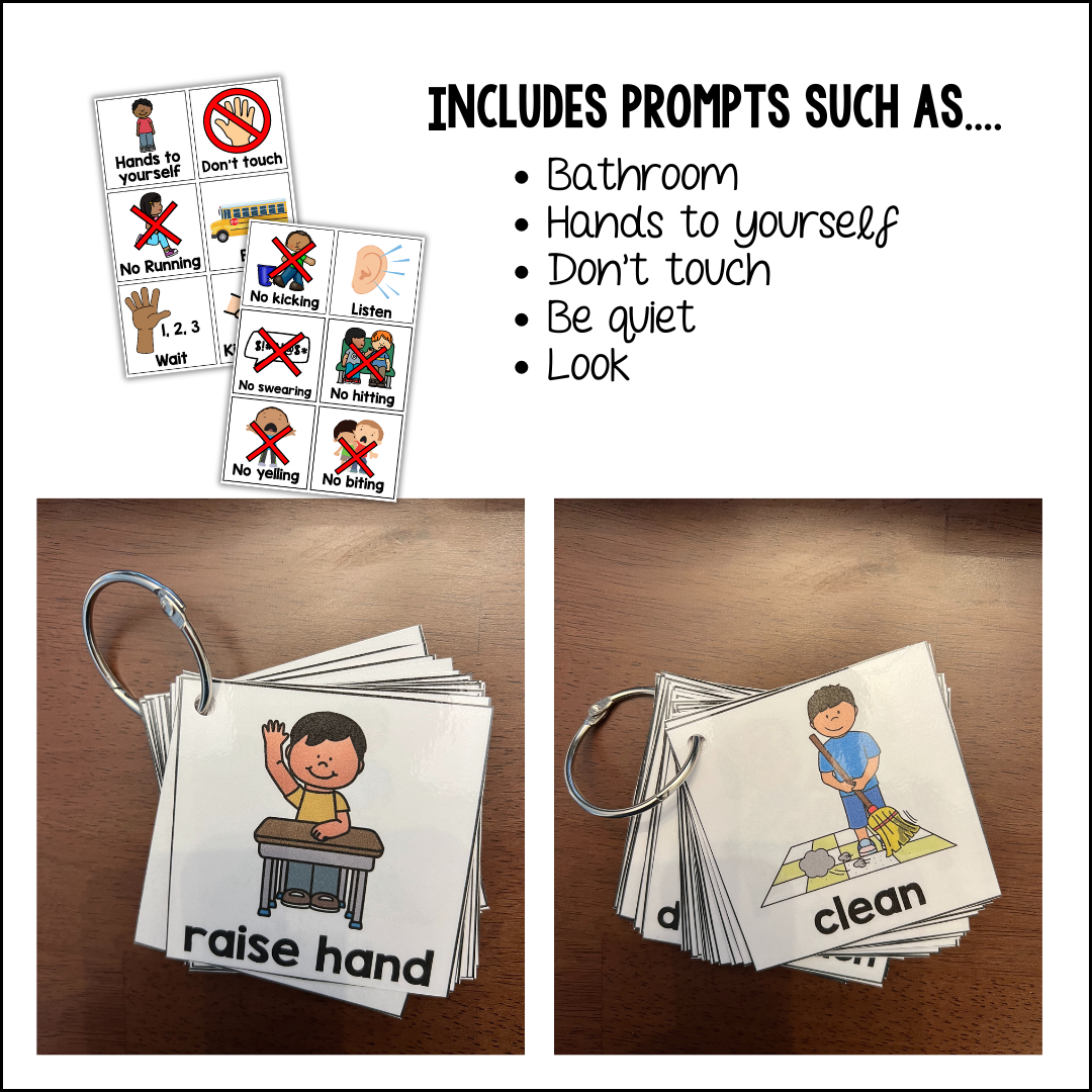 Visual Picture Rings Autism Visuals for Necklace or Lanyard – The Autism Helper