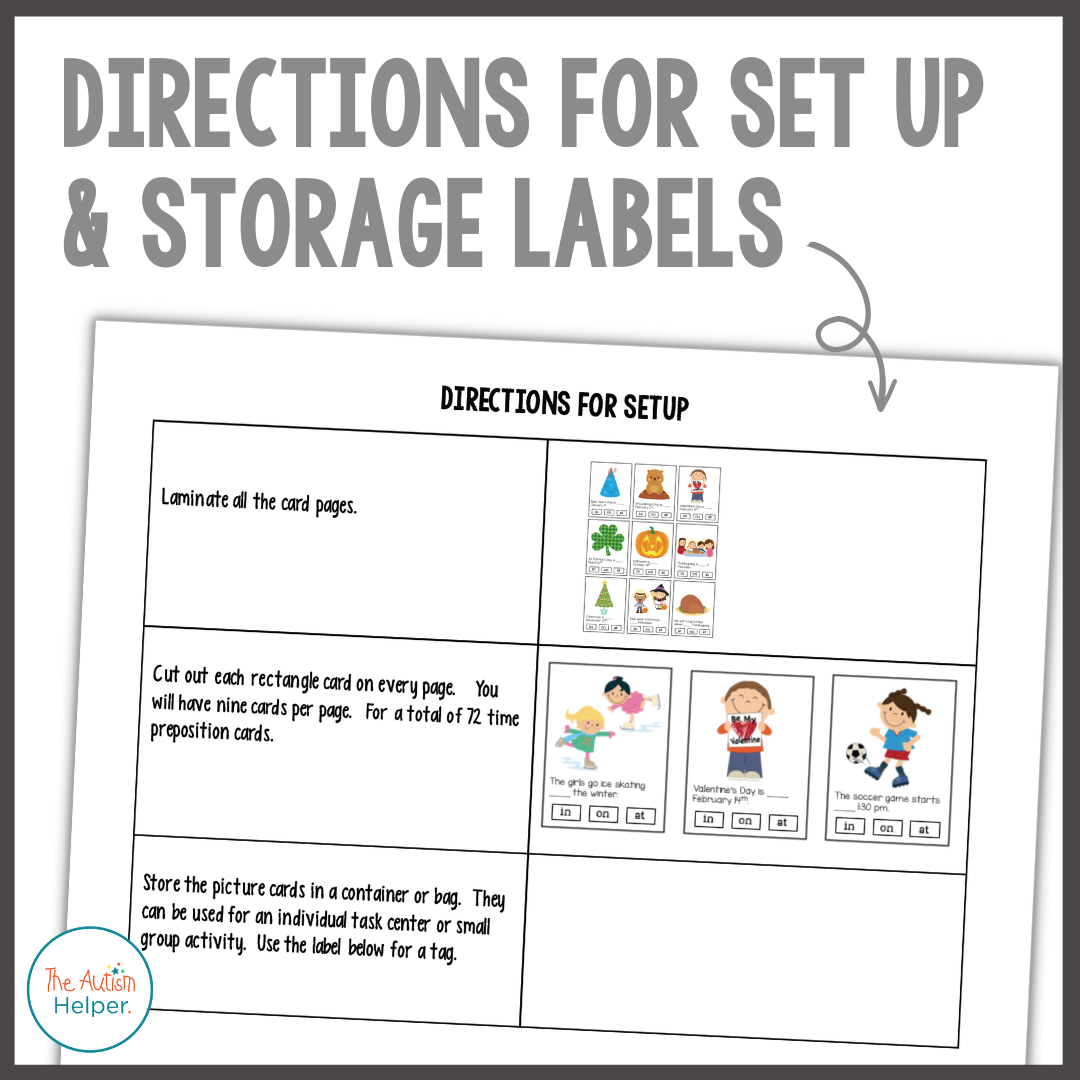 Preposition Picture Cards