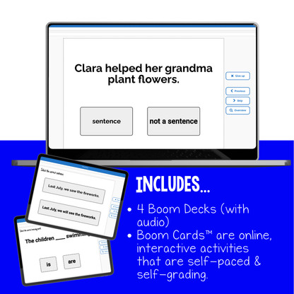 Sentence Structure Interactive Boom Cards