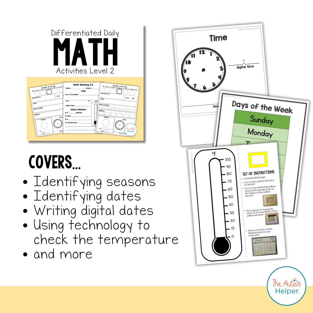 Differentiated Daily Math Activities BUNDLE