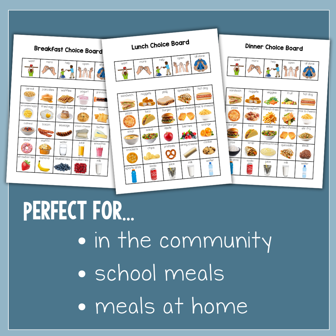 Mealtime and Restaurant Choice Boards