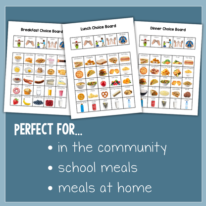 Mealtime and Restaurant Choice Boards